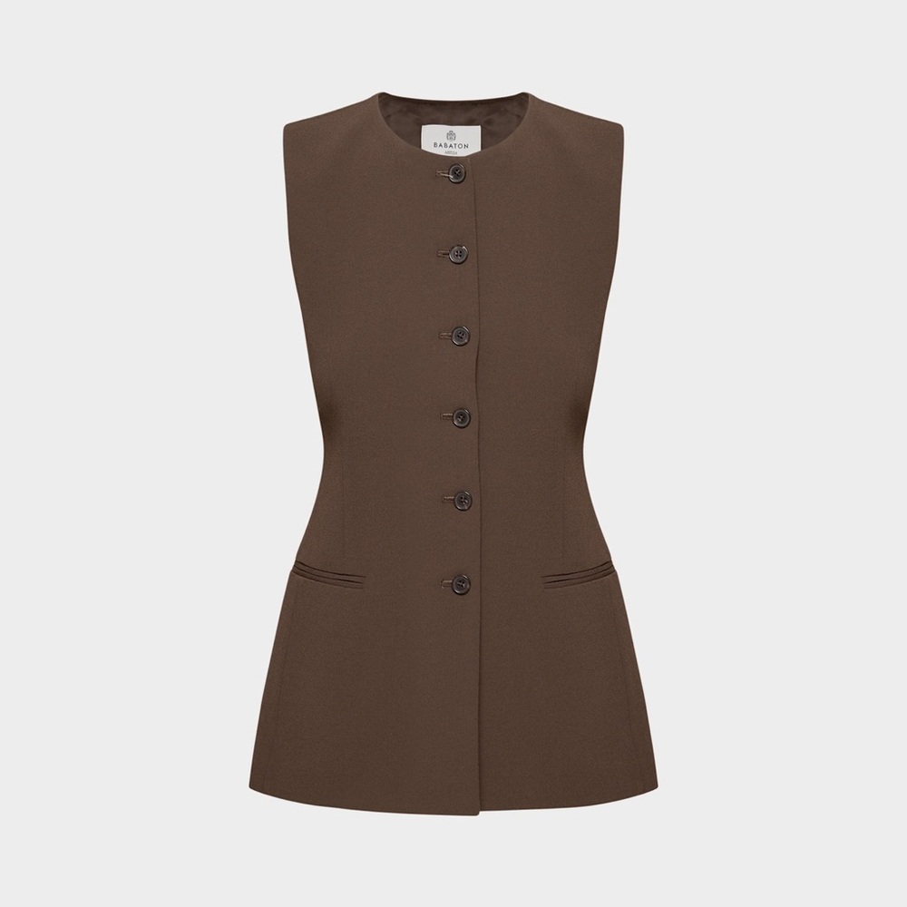 Aritzia Juris Vest Mocha Brown NWT Size 8 - Picture 2 of 7